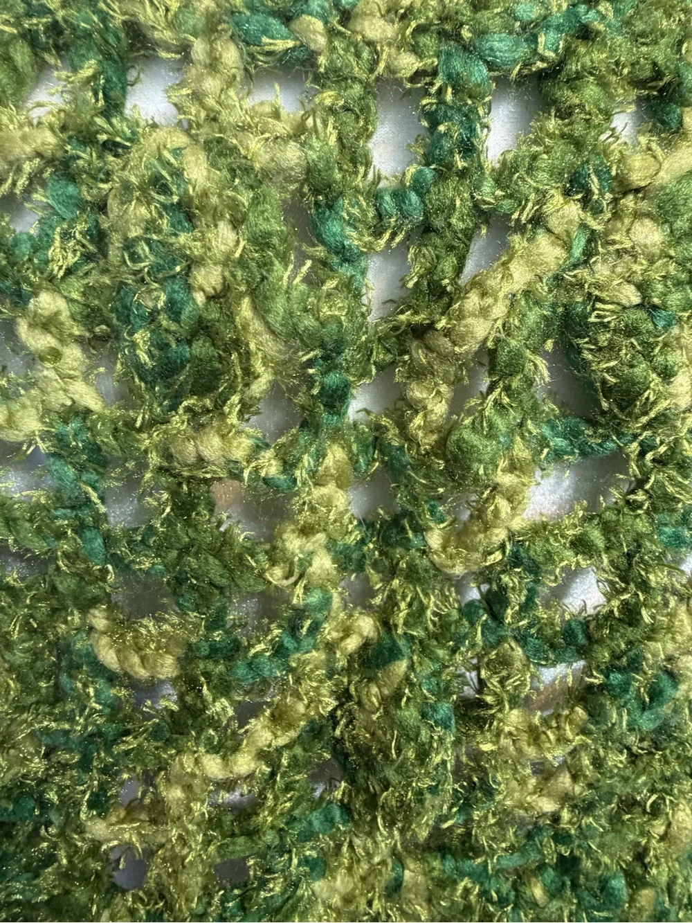 Handmade green fuzzy
